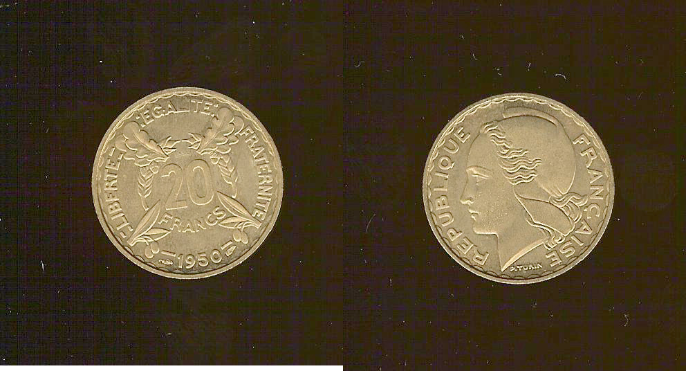 Essai du concours de 20 francs par Turin 1950 Paris SPL+